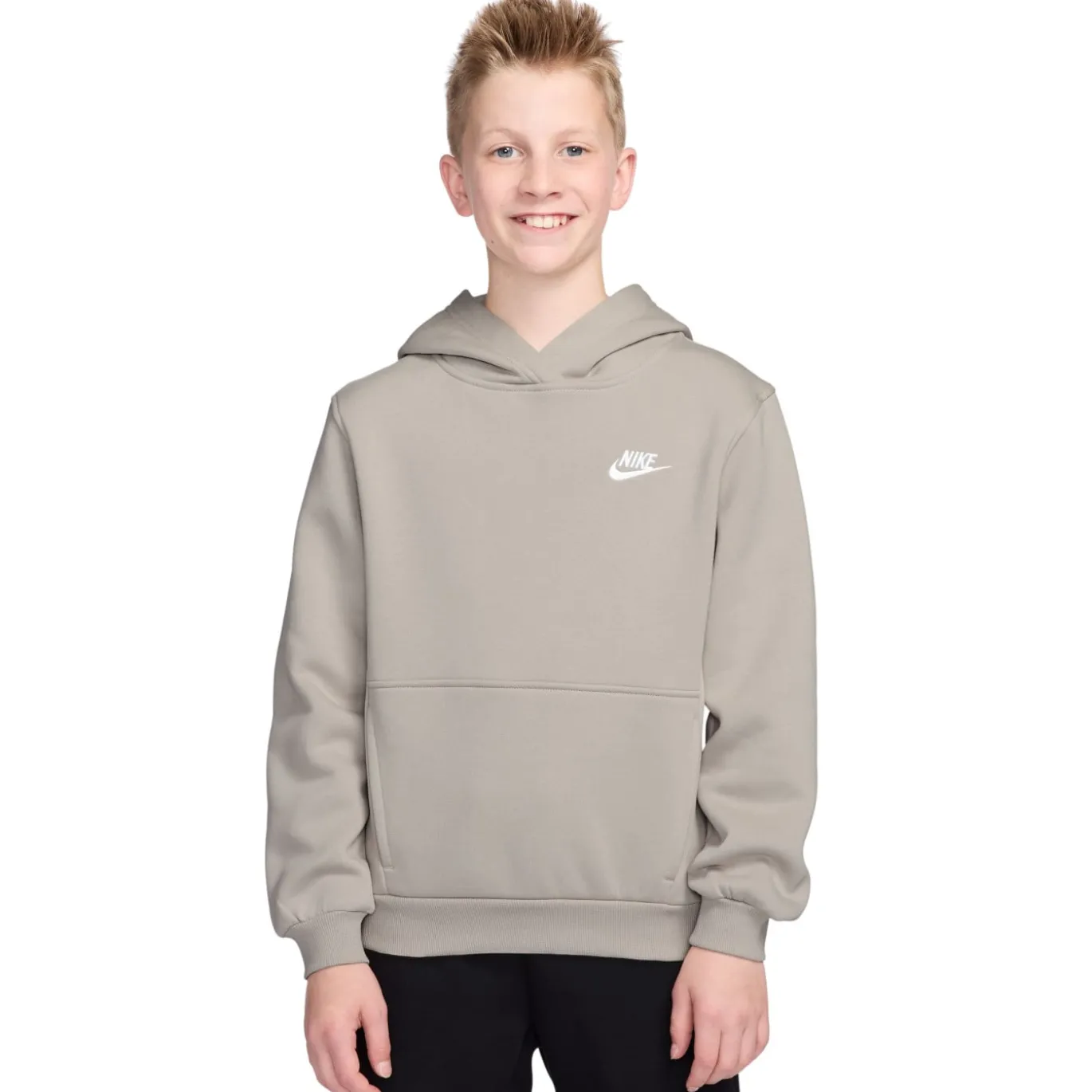 Nike Sportswear Club Fleece Joggingpak Hooded Kids Lichtbruin Wit
