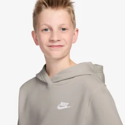 Nike Sportswear Club Fleece Joggingpak Hooded Kids Lichtbruin Wit
