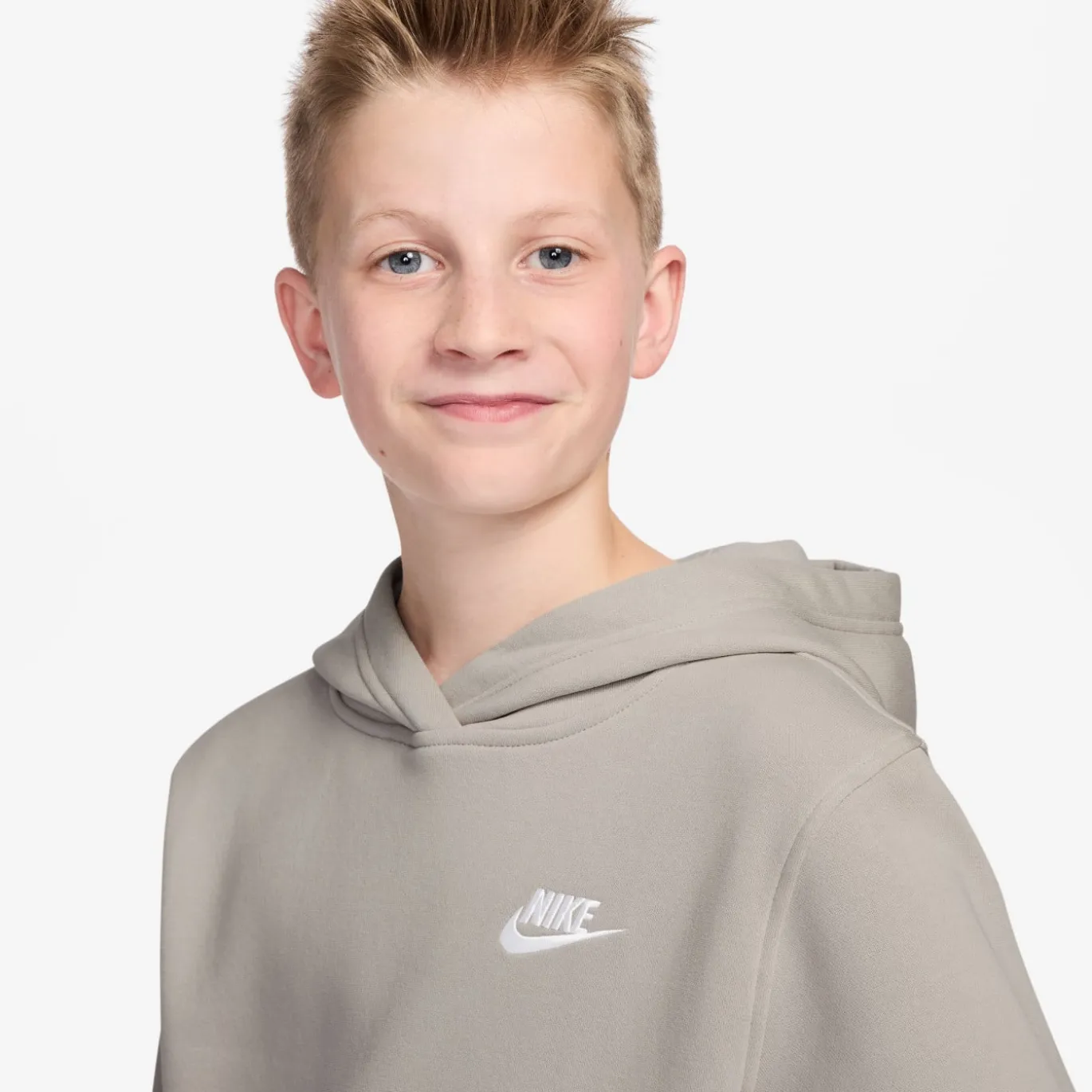 Nike Sportswear Club Fleece Joggingpak Hooded Kids Lichtbruin Wit