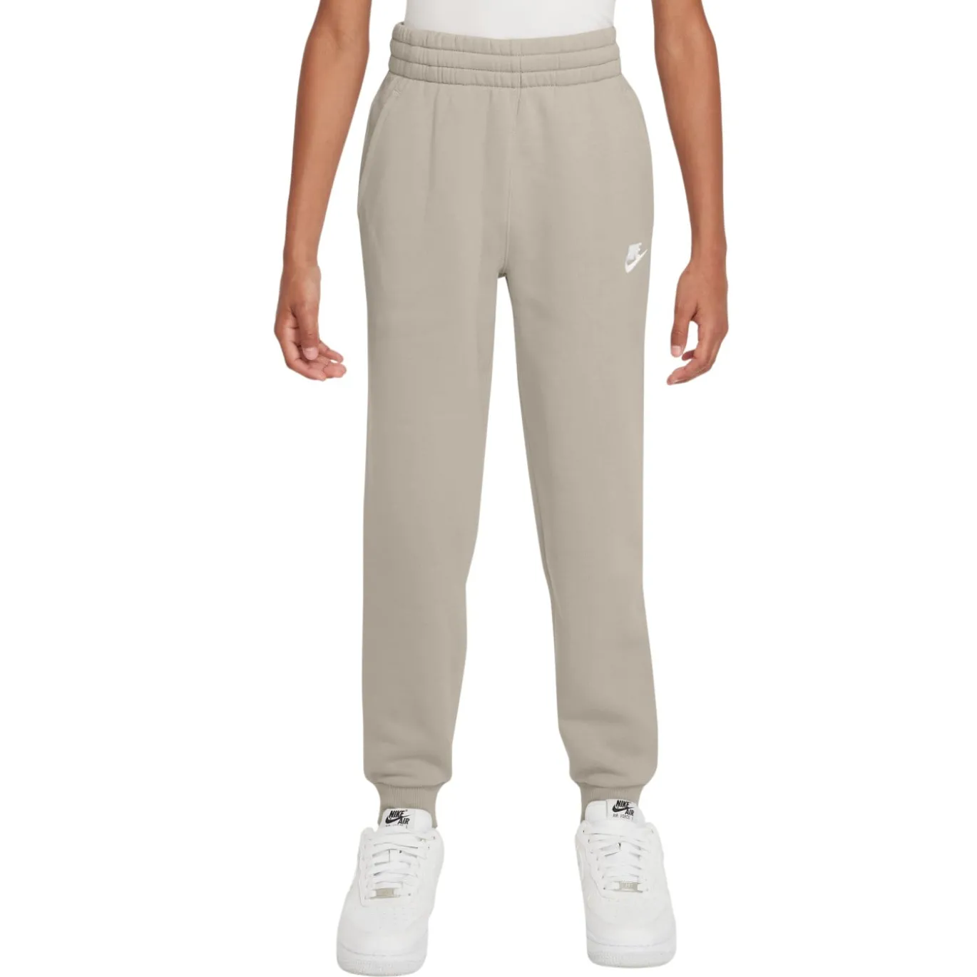 Nike Sportswear Club Fleece Joggingpak Hooded Kids Lichtbruin Wit