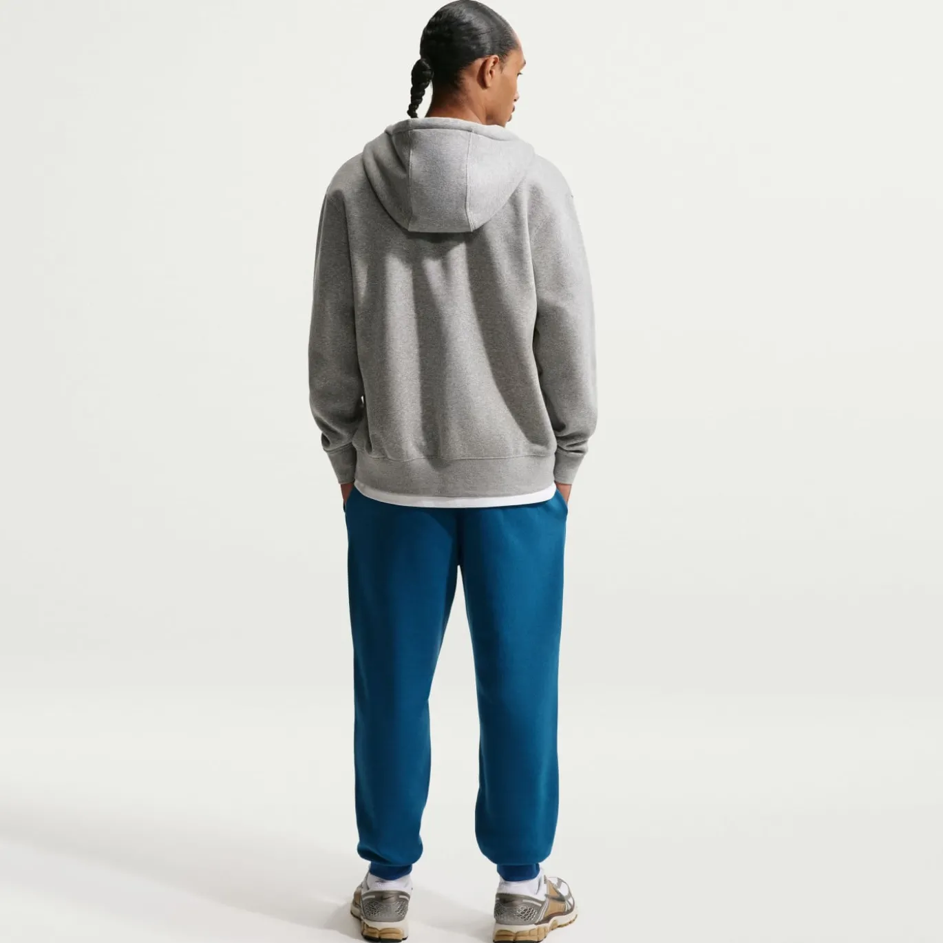 Nike Sportswear Club Fleece Joggingpak Hooded Donkerblauw Lichtbeige
