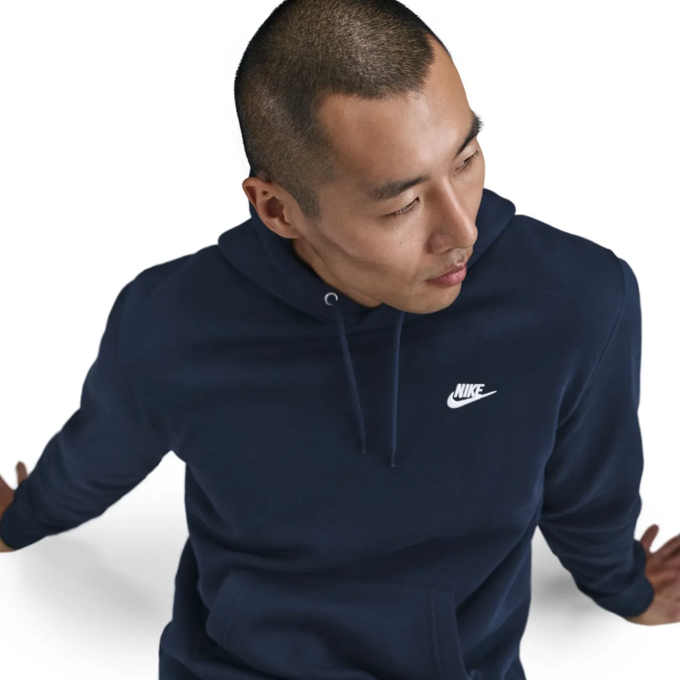 Nike Sportswear Club Fleece Joggingpak Hooded Donkerblauw Wit