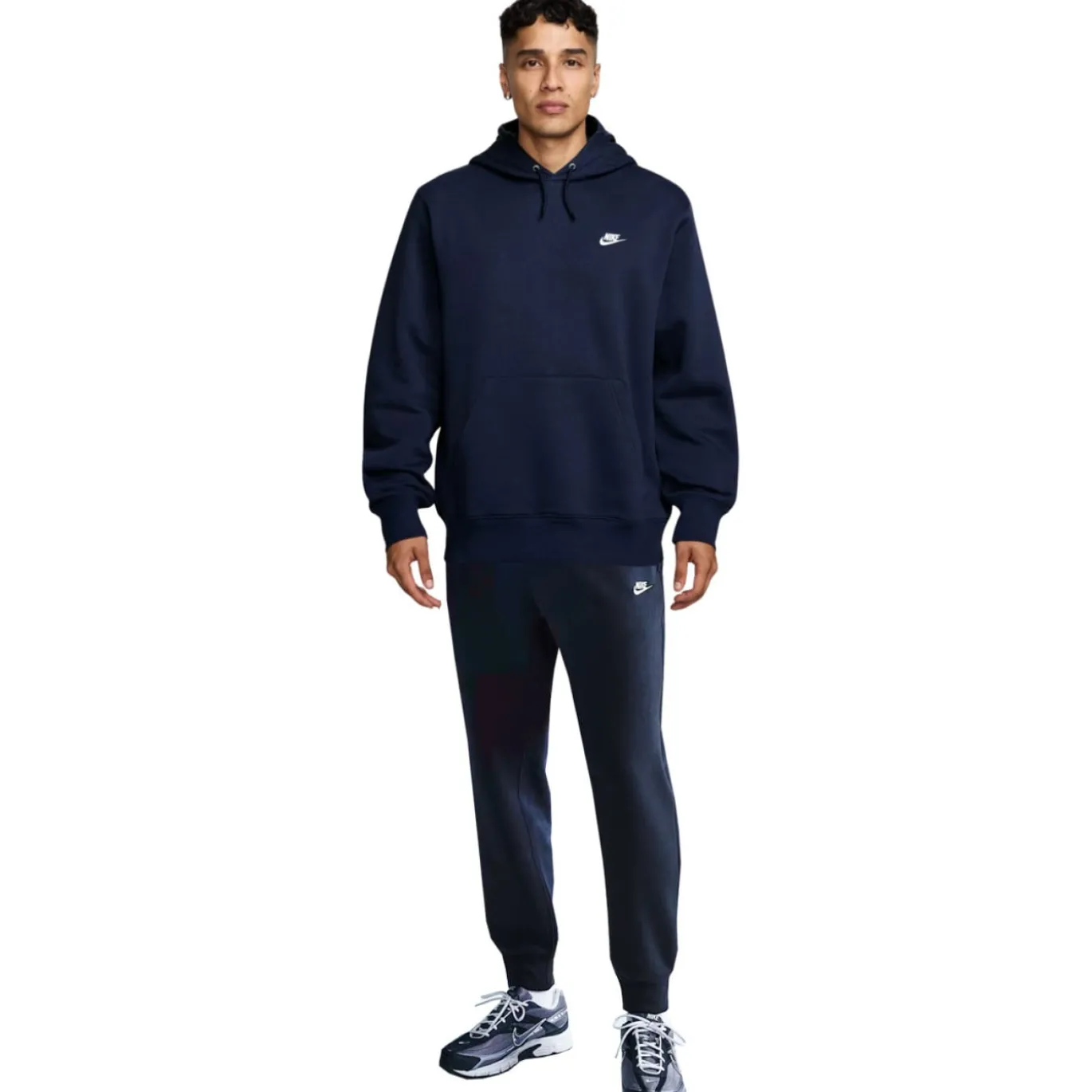 Nike Sportswear Club Fleece Joggingpak Hooded Donkerblauw Wit