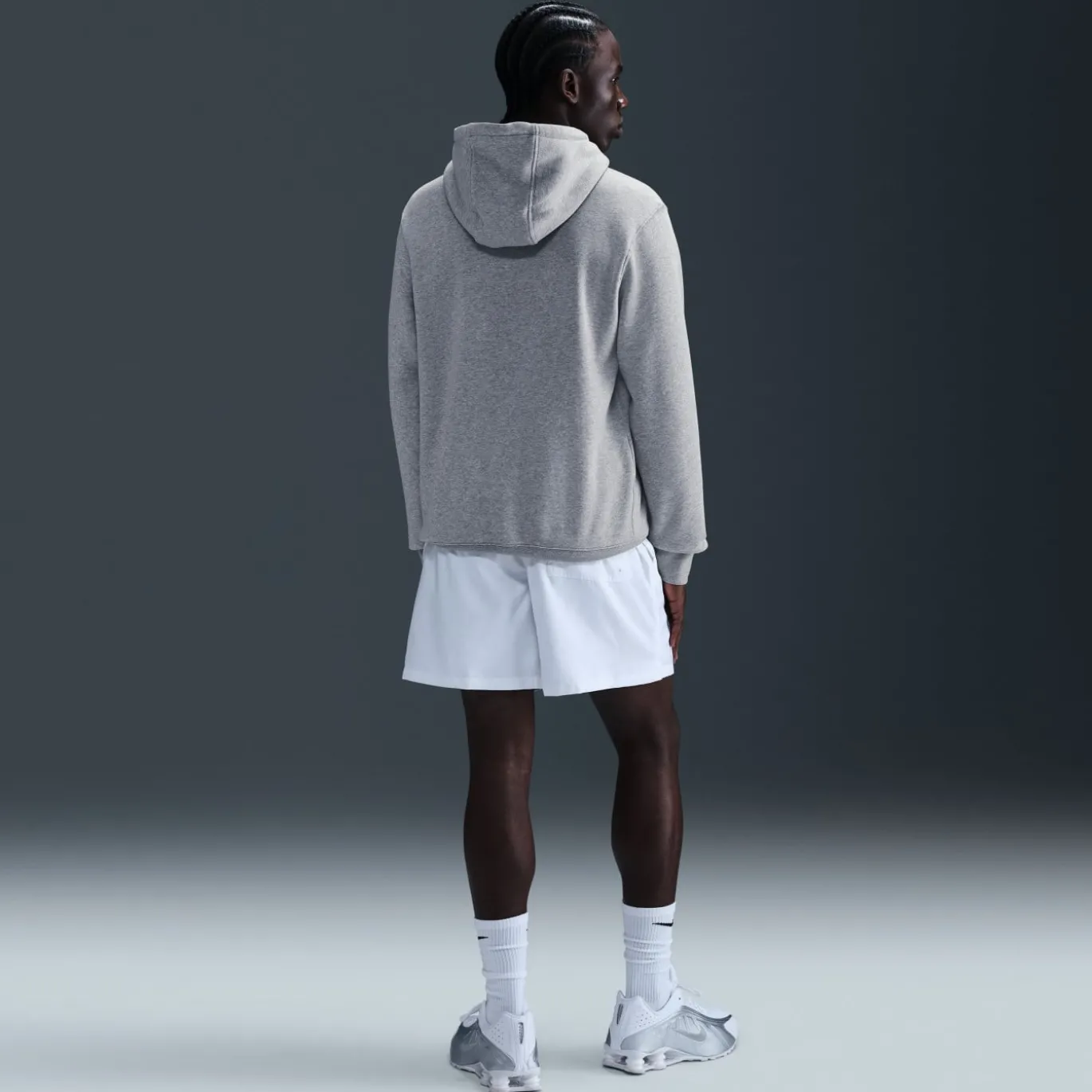 Nike Sportswear Club Fleece Joggingpak Hooded Grijs Wit