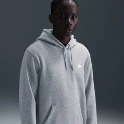 Nike Sportswear Club Fleece Joggingpak Hooded Grijs Wit
