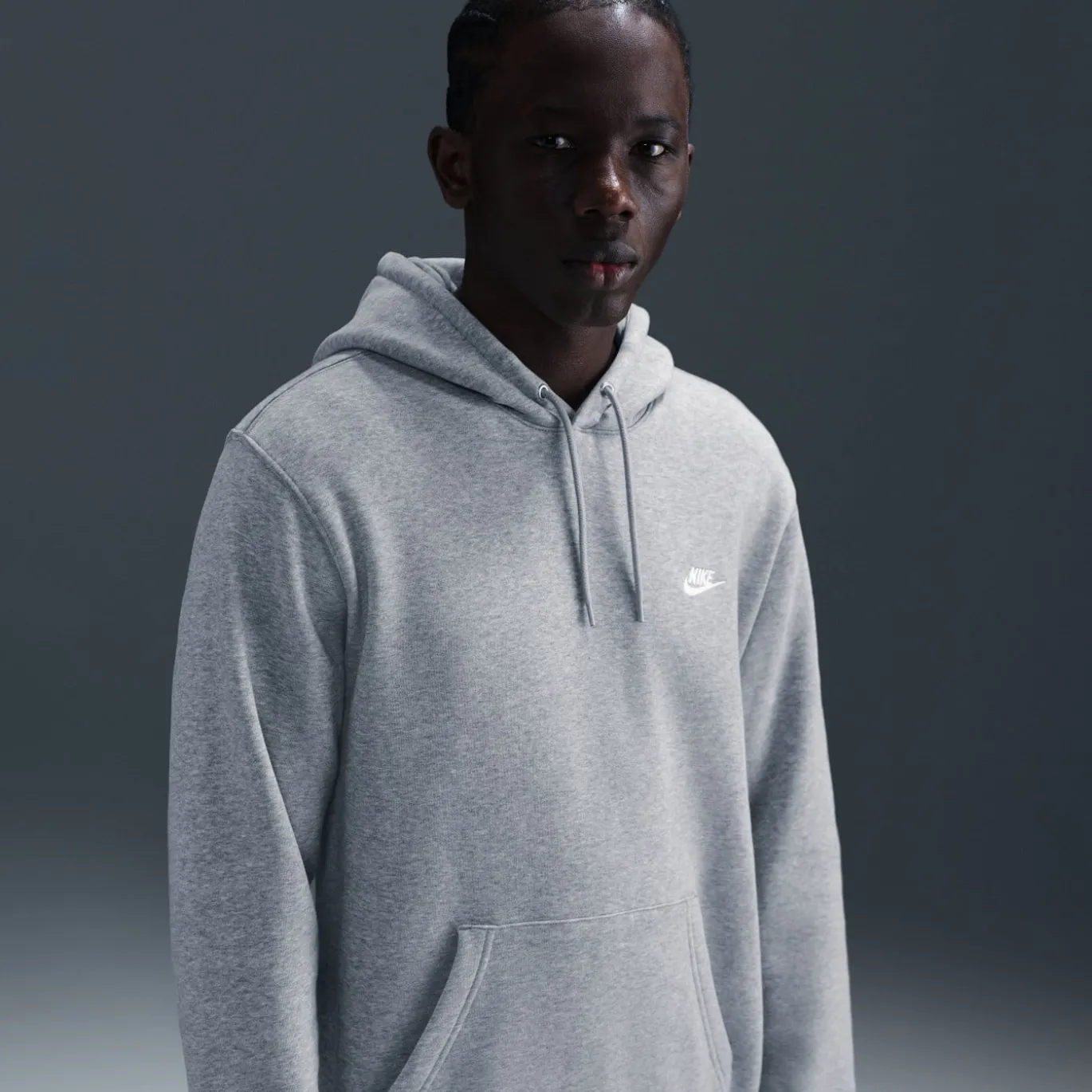 Nike Sportswear Club Fleece Joggingpak Hooded Grijs Wit