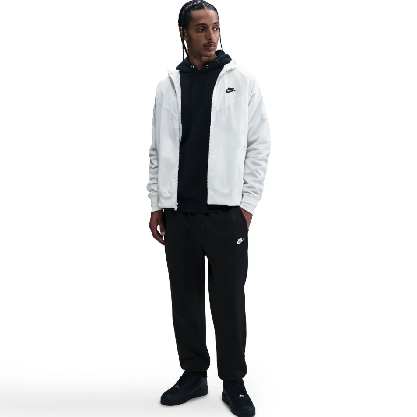 Nike Sportswear Club Fleece Joggingpak Hooded Zwart Wit