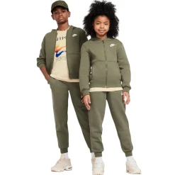 Nike Sportswear Club Fleece Trainingspak Kids Olijfgroen Wit