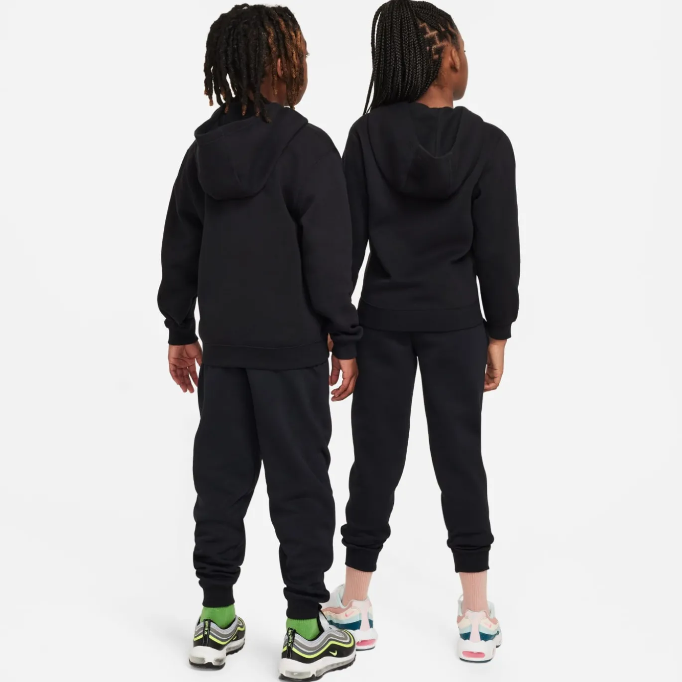 Nike Sportswear Club Fleece Trainingspak Full-Zip Hooded Kids Zwart Wit