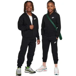 Nike Sportswear Club Fleece Trainingspak Full-Zip Hooded Kids Zwart Wit