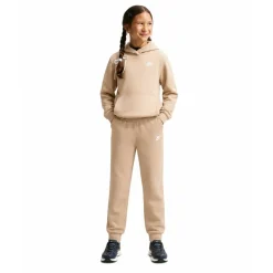 Nike Sportswear Club Fleece Trainingspak Hooded Kids Beige Wit