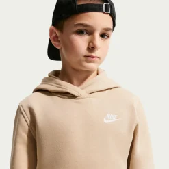 Nike Sportswear Club Fleece Trainingspak Hooded Kids Beige Wit