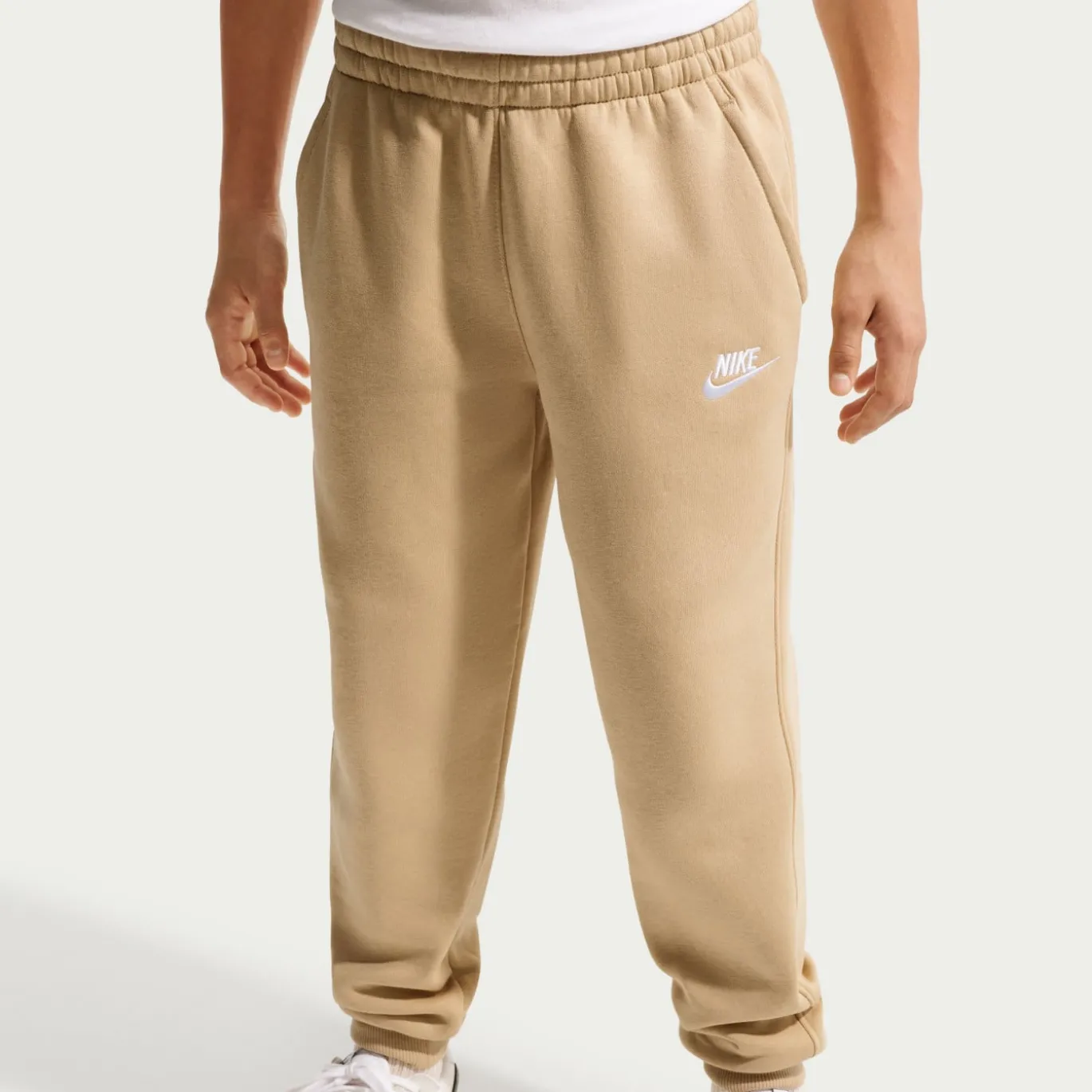 Nike Sportswear Club Fleece Trainingspak Hooded Kids Beige Wit