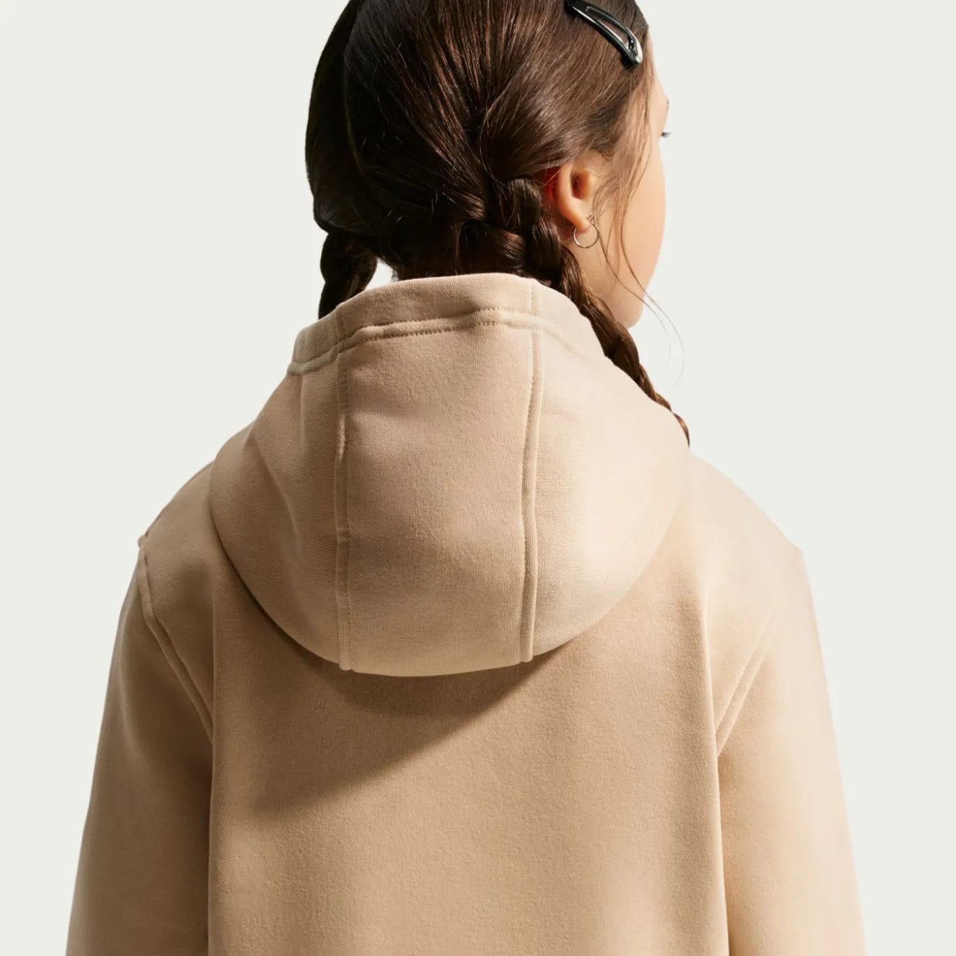 Nike Sportswear Club Fleece Trainingspak Hooded Kids Beige Wit