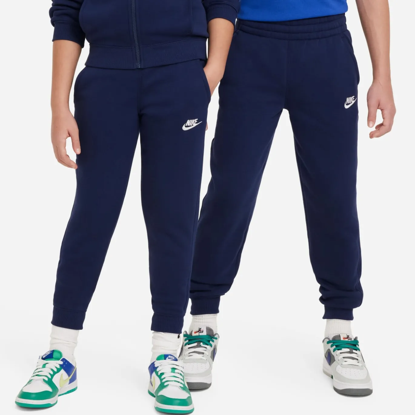 Nike Sportswear Club Fleece Trainingspak Full-Zip Hooded Kids Donkerblauw Wit