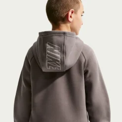Nike Sportswear Club Fleece Trainingspak Hooded Kids Donkergrijs Lichtgrijs