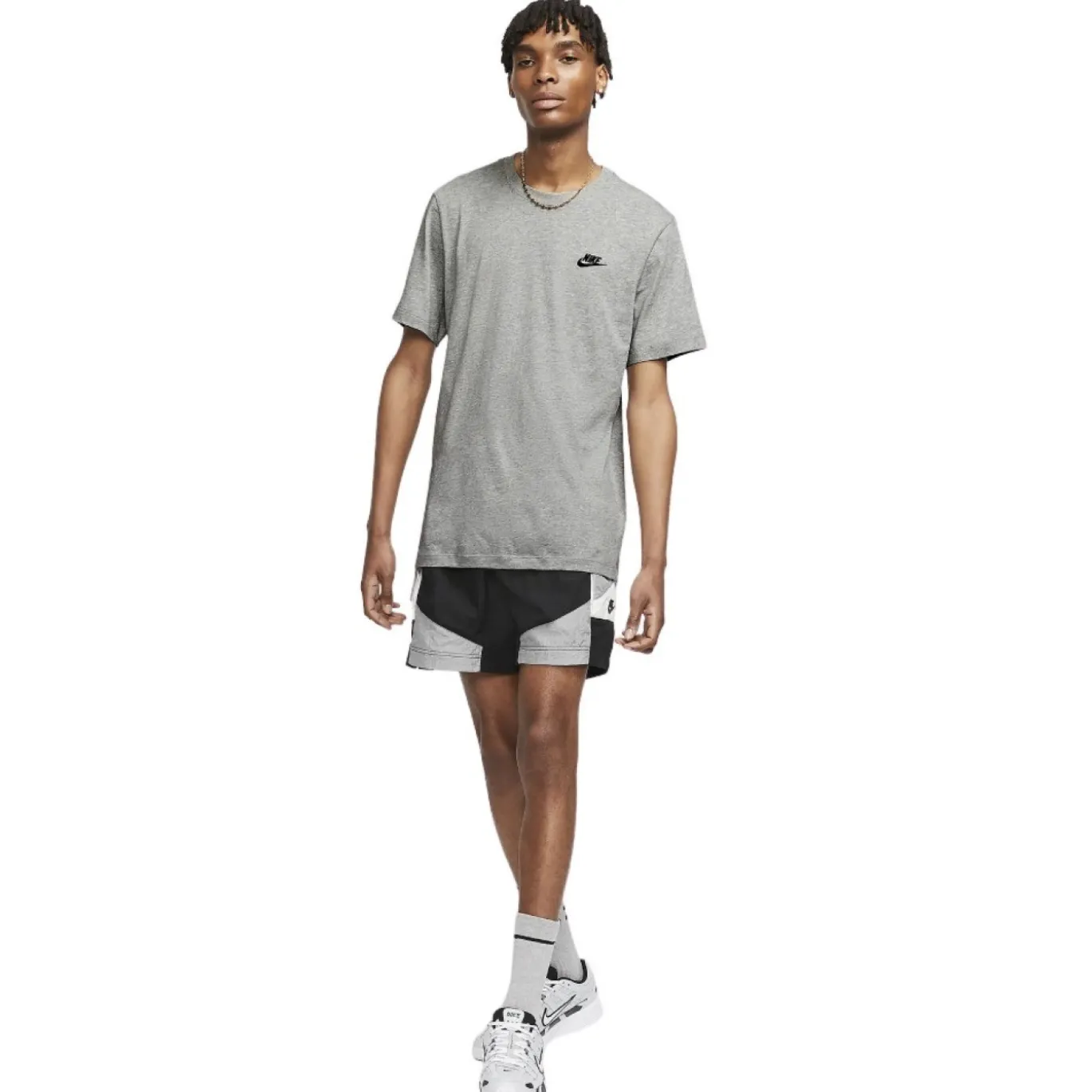 Nike Sportswear Club T-Shirt Grijs Zwart