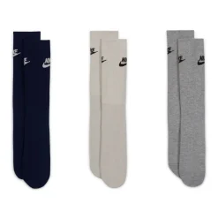 Nike Sportswear Everyday Essential Crew Sokken 3-Pack Zwart Beige Grijs