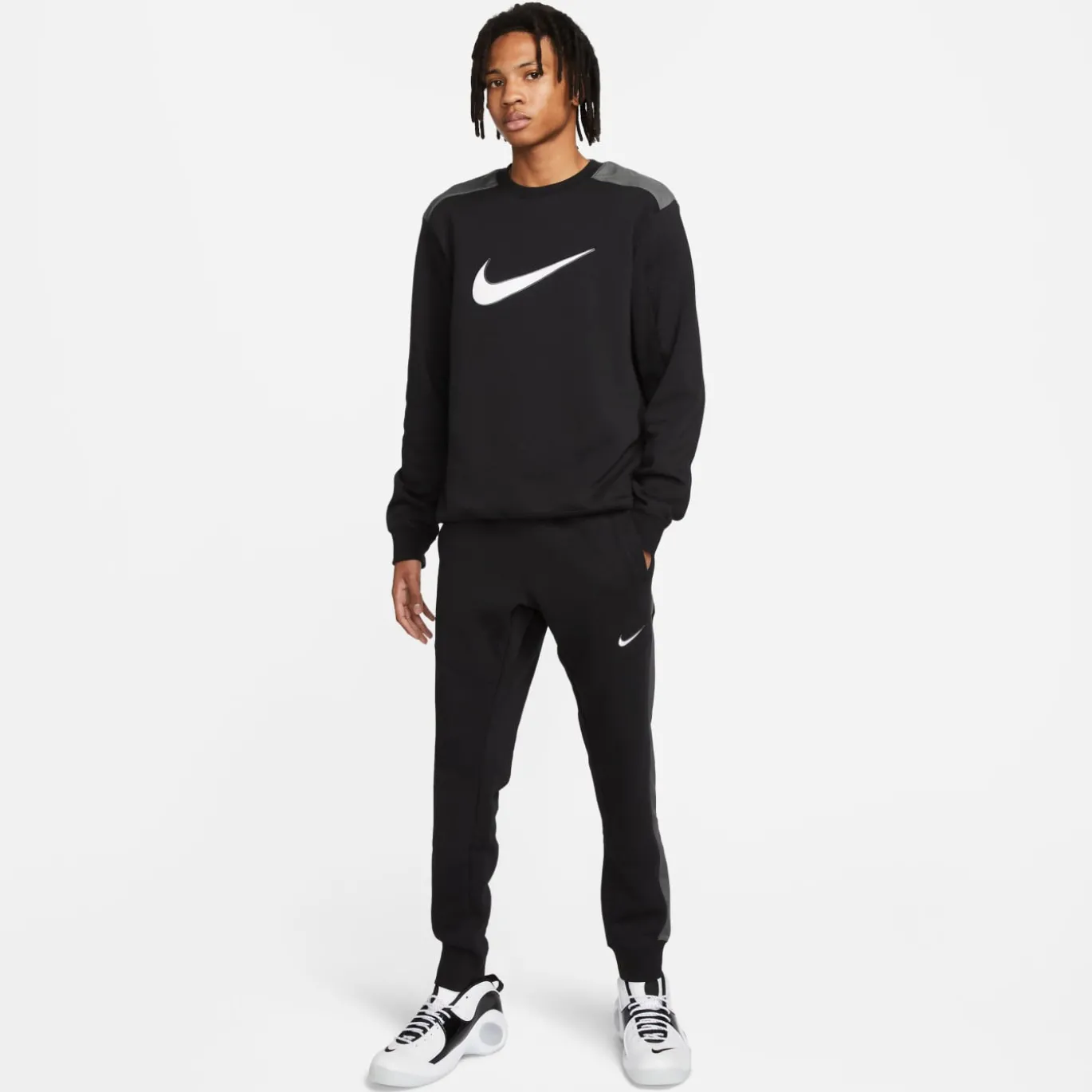 Nike Sportswear Fleece Jogger Zwart Grijs Wit