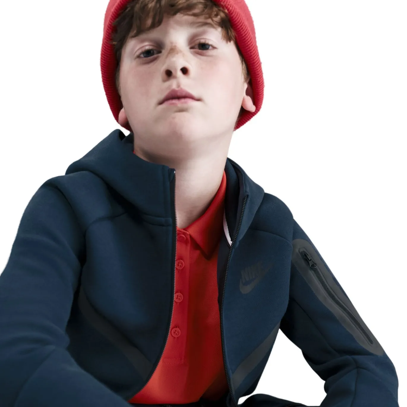 Nike Sportswear Tech Fleece Trainingspak Full-Zip Kids Donkerblauw Zwart
