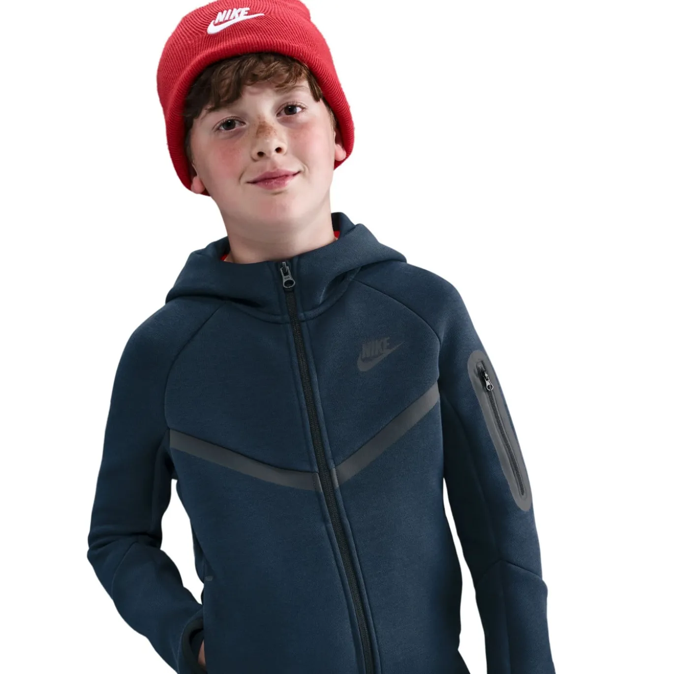Nike Sportswear Tech Fleece Trainingspak Full-Zip Kids Donkerblauw Zwart
