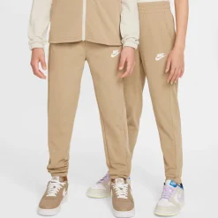 Nike Sportswear Trainingspak Full-Zip Kids Lichtbruin Beige Wit