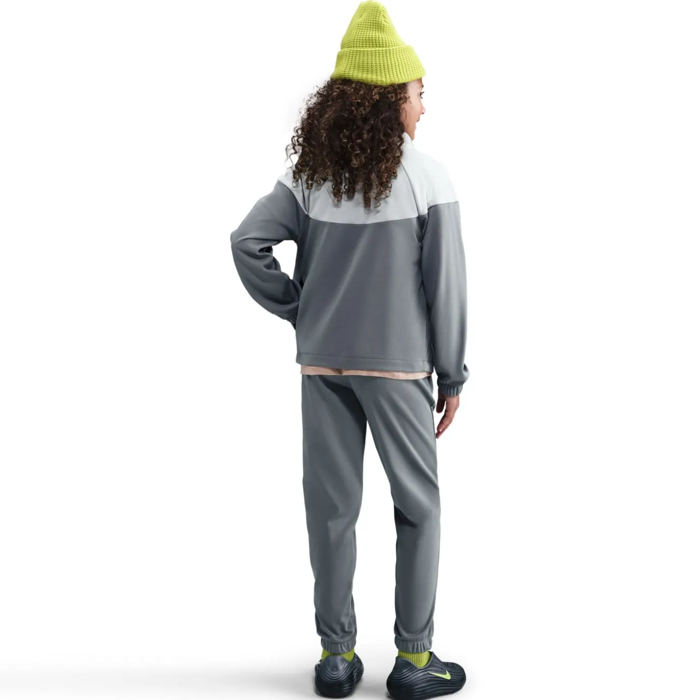 Nike Sportswear Trainingspak Full-Zip Kids Donkergrijs Lichtgrijs Wit