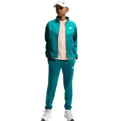 Nike Sportswear Trainingspak Full-Zip Kids Blauwgroen Lichtgroen Wit