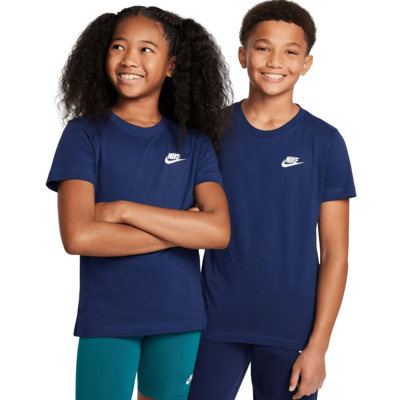 Nike Sportswear T-Shirt Kids Donkerblauw Wit