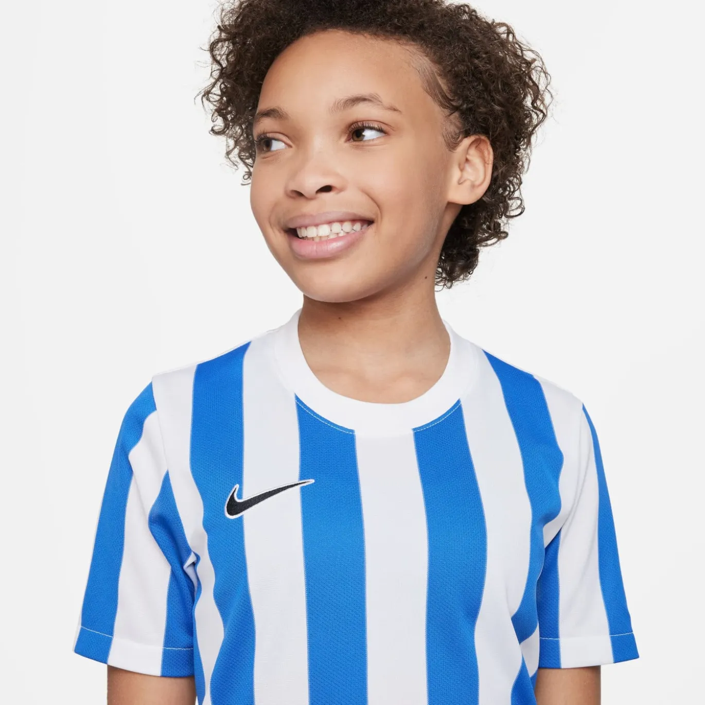 Nike Striped Division IV Voetbalshirt Kids Wit Blauw