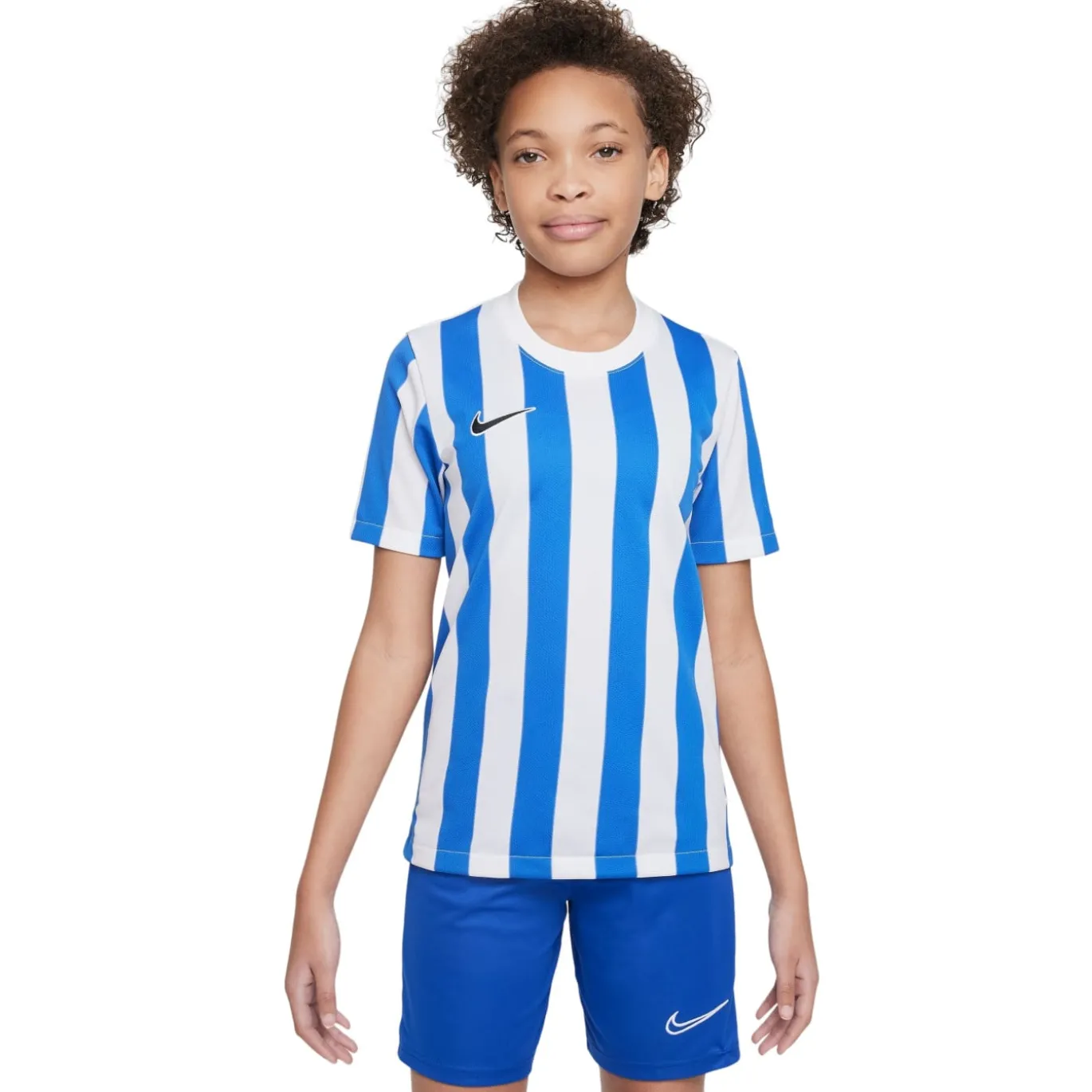 Nike Striped Division IV Voetbalshirt Kids Wit Blauw
