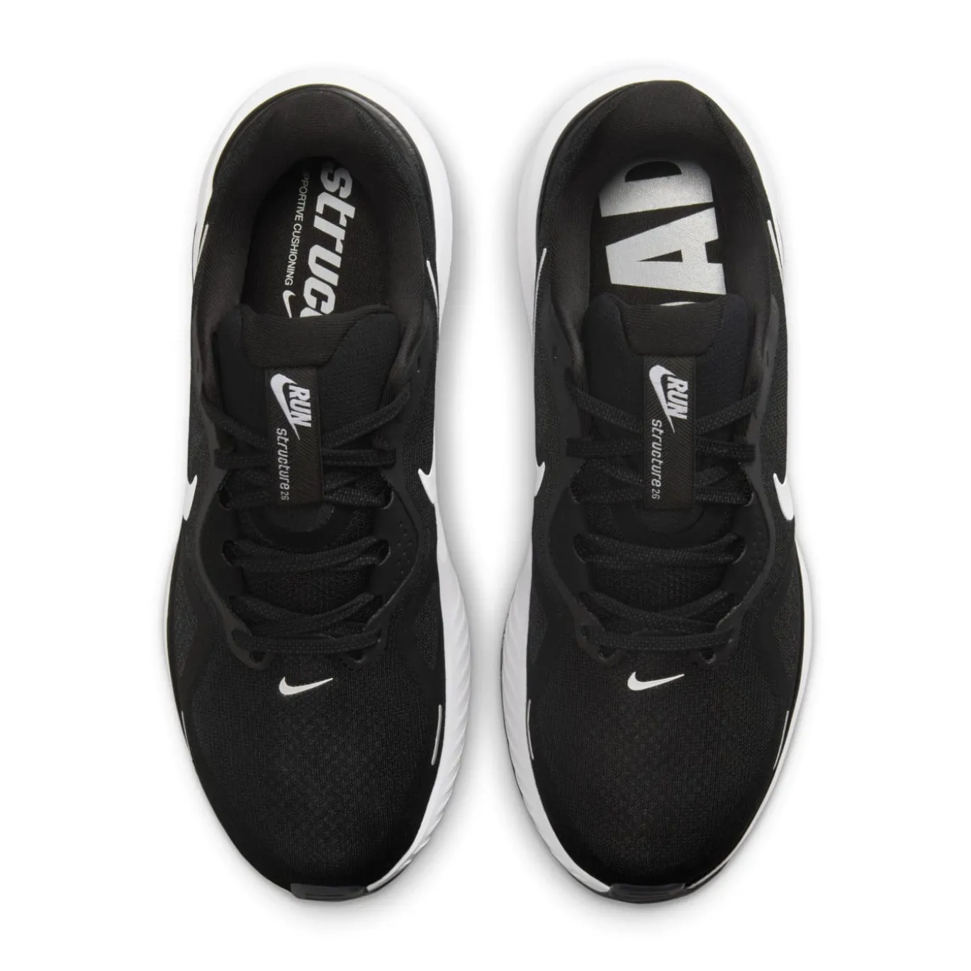 Nike Structure 26 Hardloopschoenen Zwart Wit Grijs Zilver