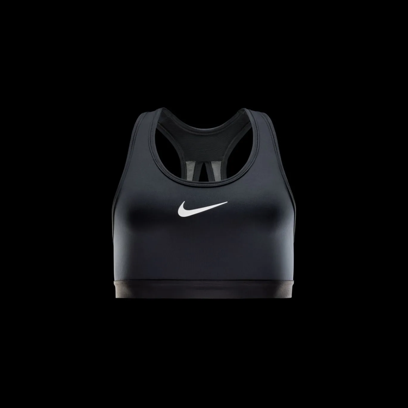 Nike Swoosh High Support Sportbeha Dames Zwart Grijs Wit