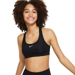 Nike Swoosh Sportbeha Kids Zwart Wit