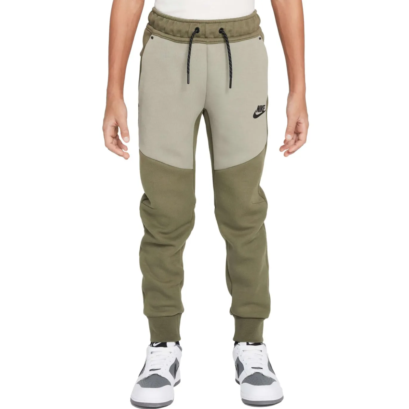 Nike Tech Fleece Sportswear Joggingbroek Kids Olijfgroen Grijs Zwart