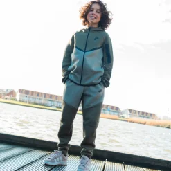 Nike Tech Fleece Sportswear Joggingbroek Kids Olijfgroen Grijs Zwart