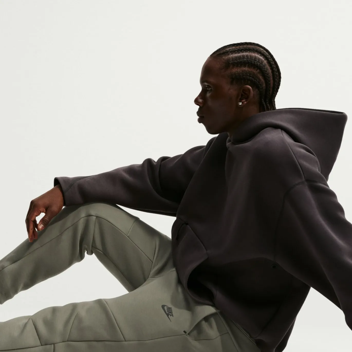 Nike Tech Fleece Sportswear Joggingbroek Grijsgroen Lichtgrijs Zwart