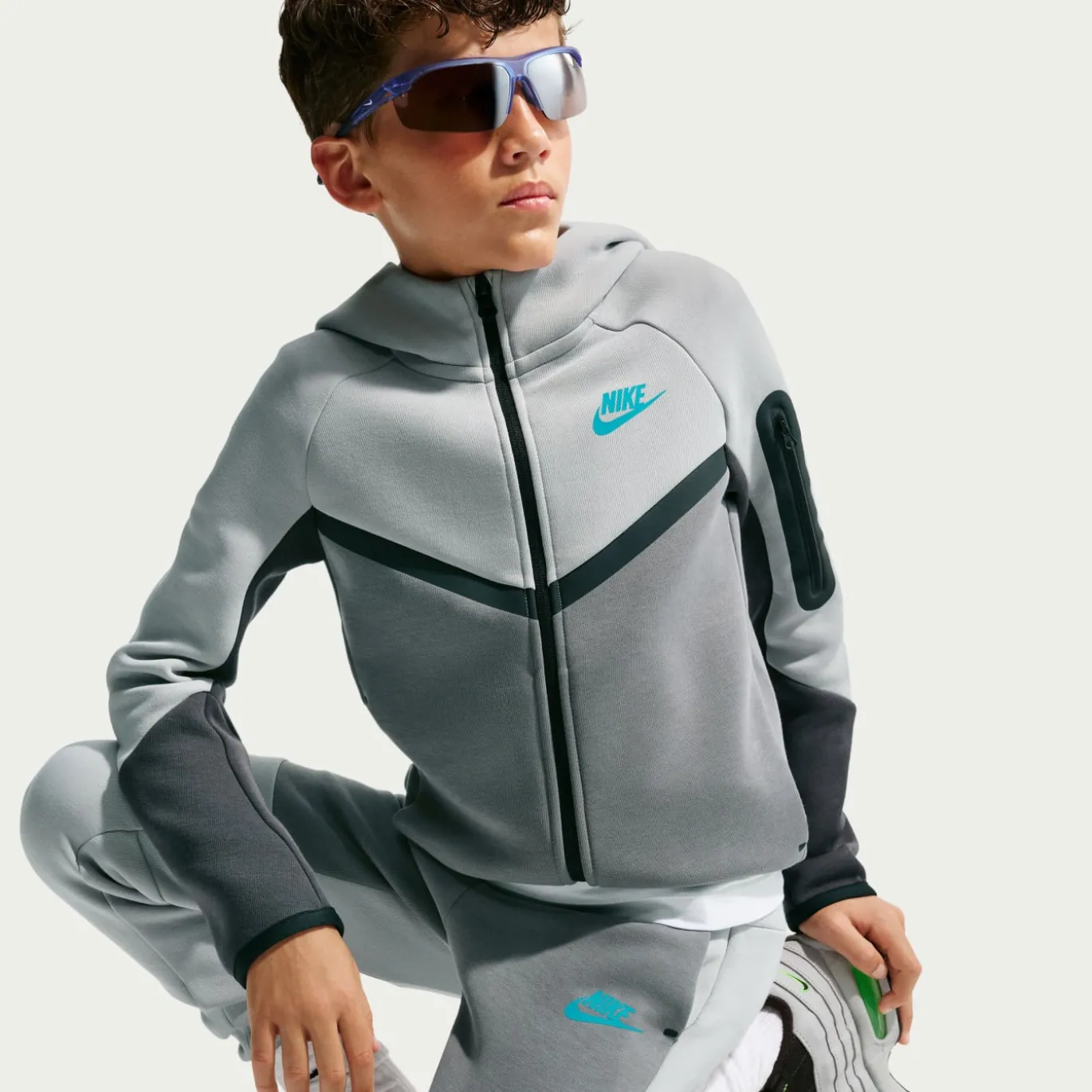 Nike Tech Fleece Sportswear Joggingbroek Kids Grijs Donkergrijs Blauw
