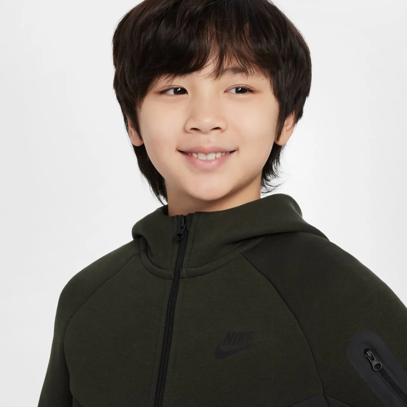 Nike Tech Fleece Sportswear Trainingspak Kids Donkergroen Zwart