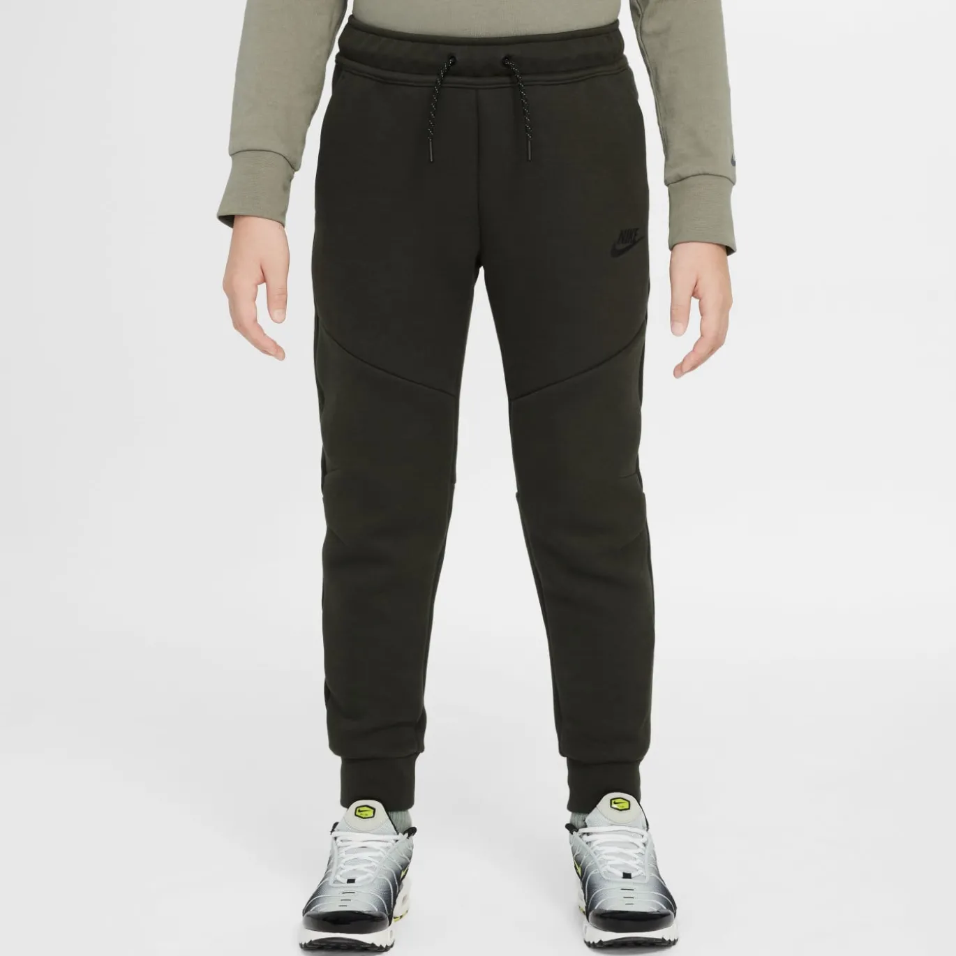 Nike Tech Fleece Sportswear Trainingspak Kids Donkergroen Zwart