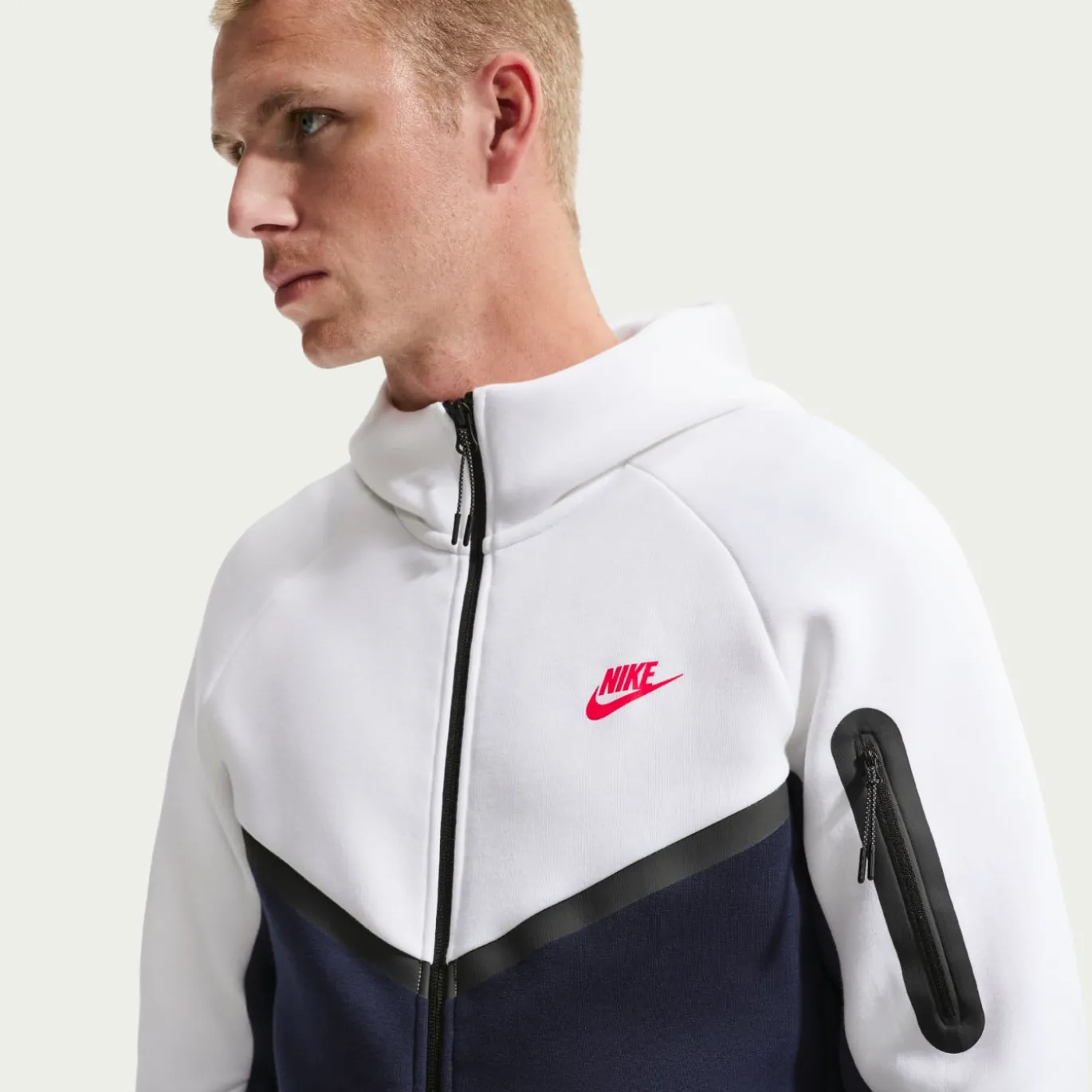 Nike Tech Fleece Sportswear Trainingspak Wit Donkerblauw Rood