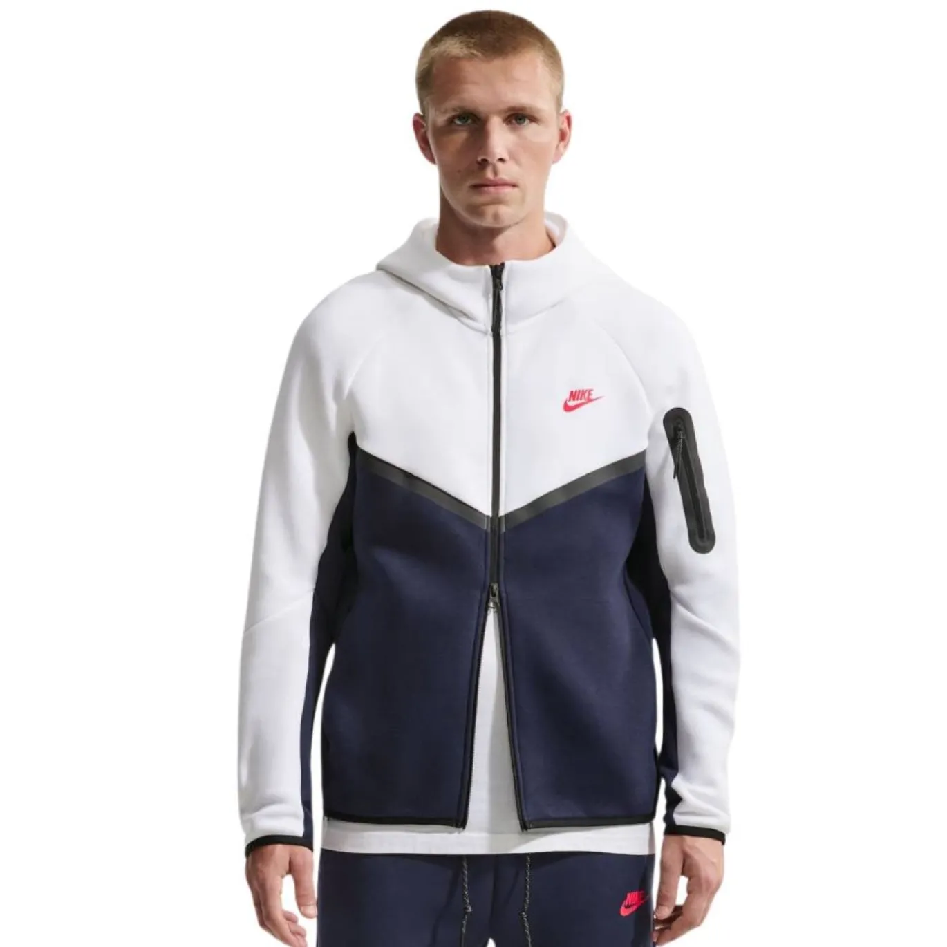 Nike Tech Fleece Sportswear Trainingspak Wit Donkerblauw Rood