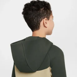 Nike Tech Fleece Sportswear Trainingspak Kids Beige Donkergroen Zwart