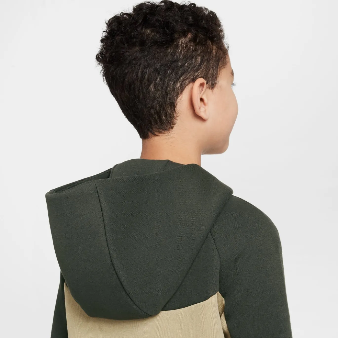 Nike Tech Fleece Sportswear Trainingspak Kids Beige Donkergroen Zwart
