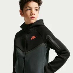 Nike Tech Fleece Sportswear Trainingspak Kids Zwart Donkergrijs Rood