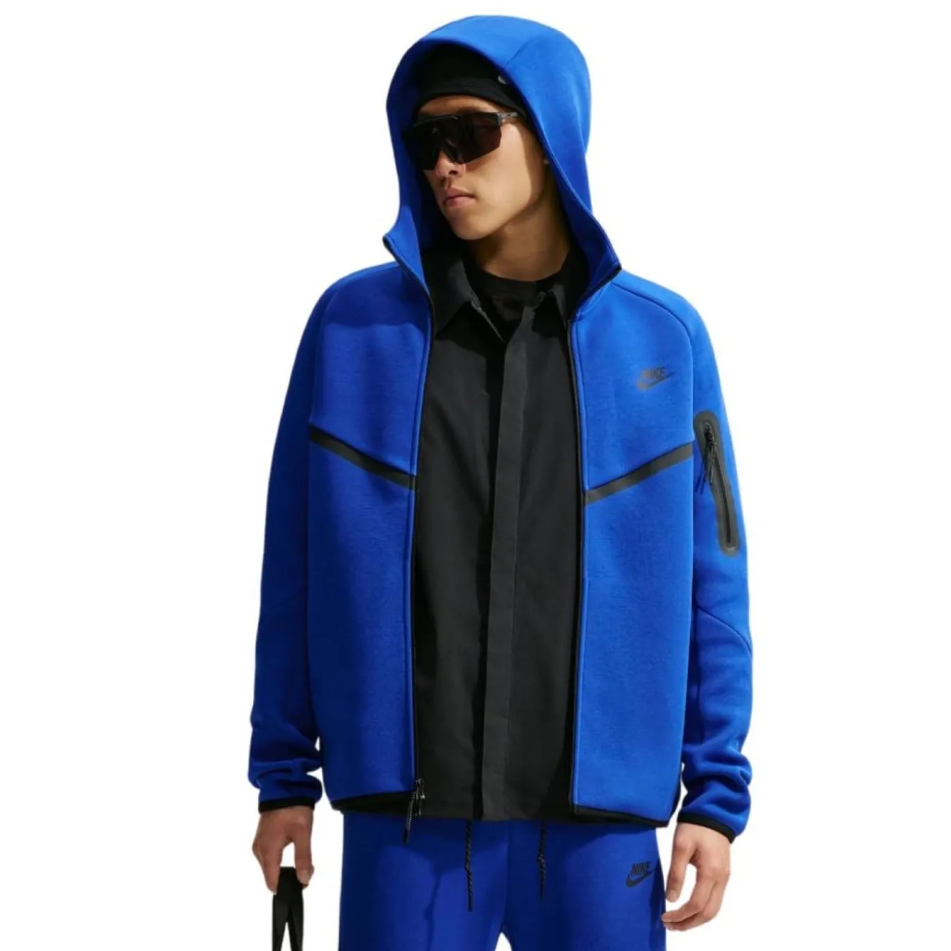 Nike Tech Fleece Sportswear Trainingspak Felblauw Zwart