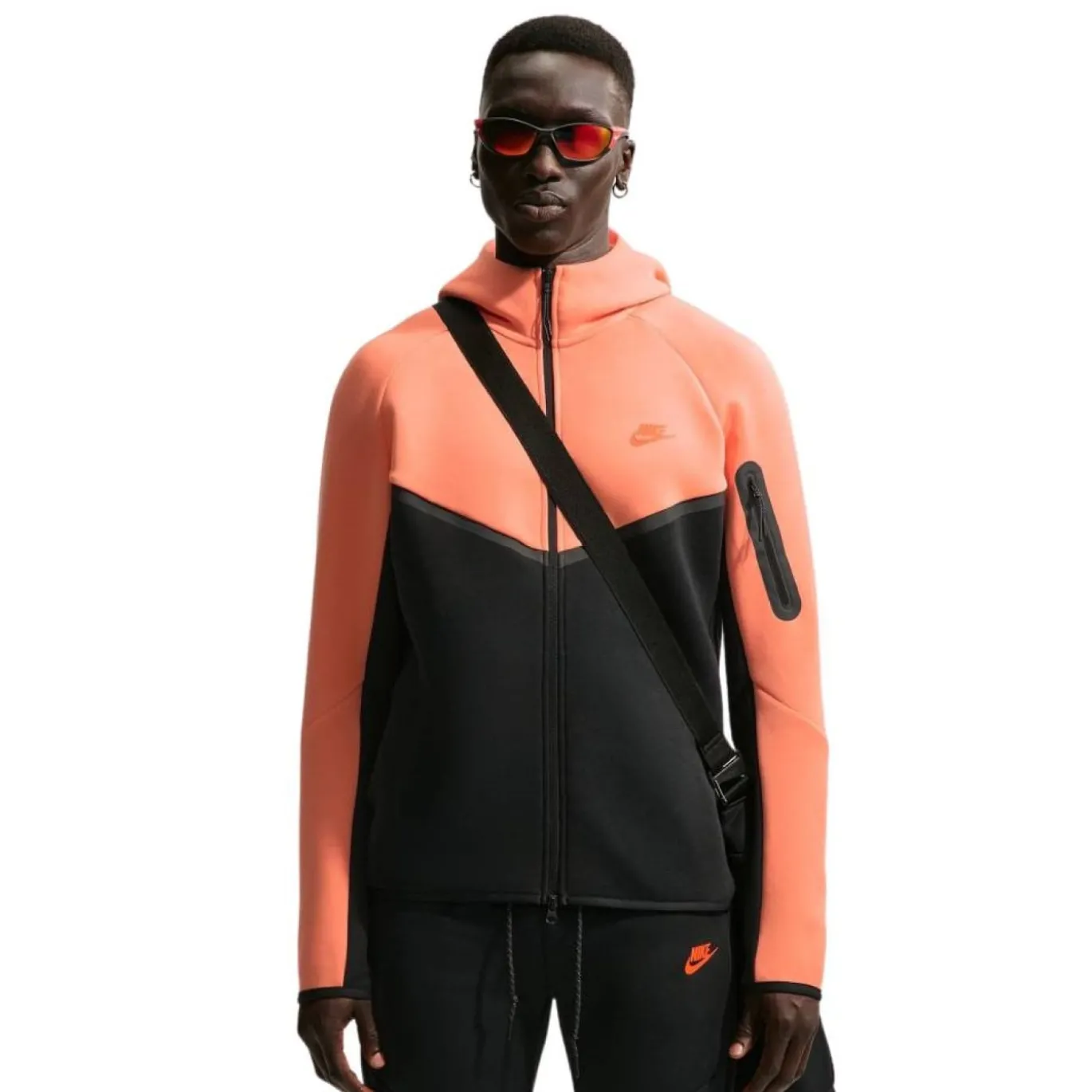 Nike Tech Fleece Sportswear Trainingspak Lichtoranje Zwart Felrood