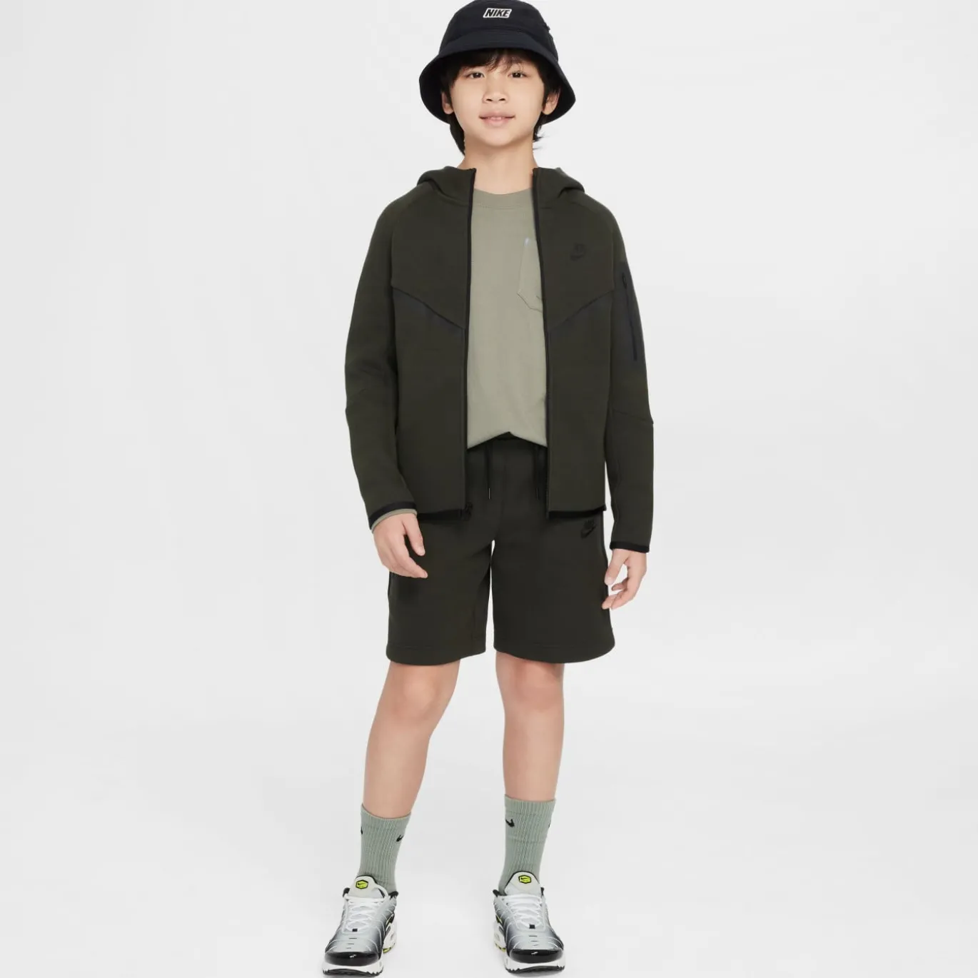 Nike Tech Fleece Sportswear Vest Kids Donkergroen Zwart
