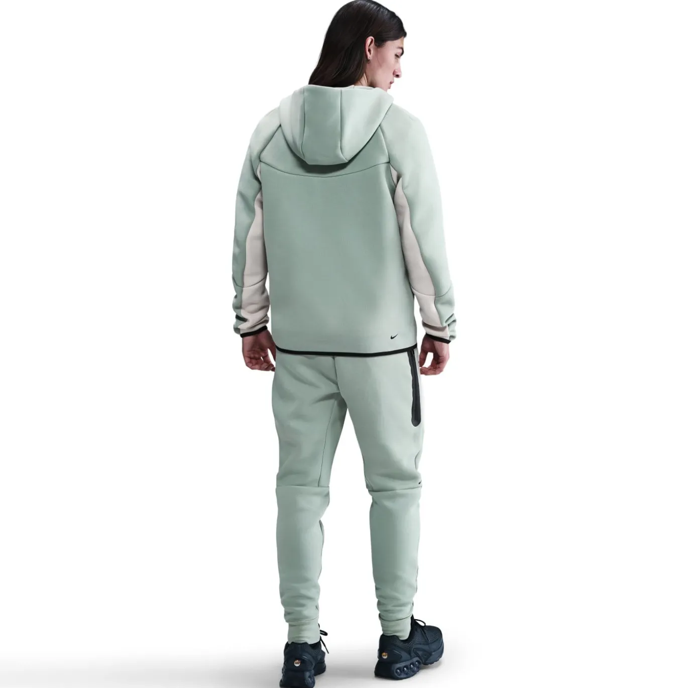 Nike Tech Fleece Sportswear Vest Grijsgroen Wit Zwart