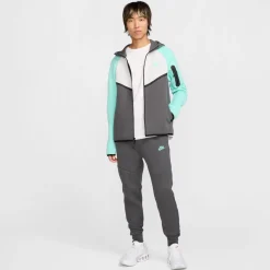 Nike Tech Fleece Sportswear Vest Donkergrijs Turquoise Wit
